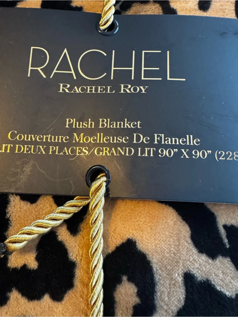 Viral Rachel Roy Skull Leopard Plush Blanket Queen 90x90 Gothic Halloween NWT